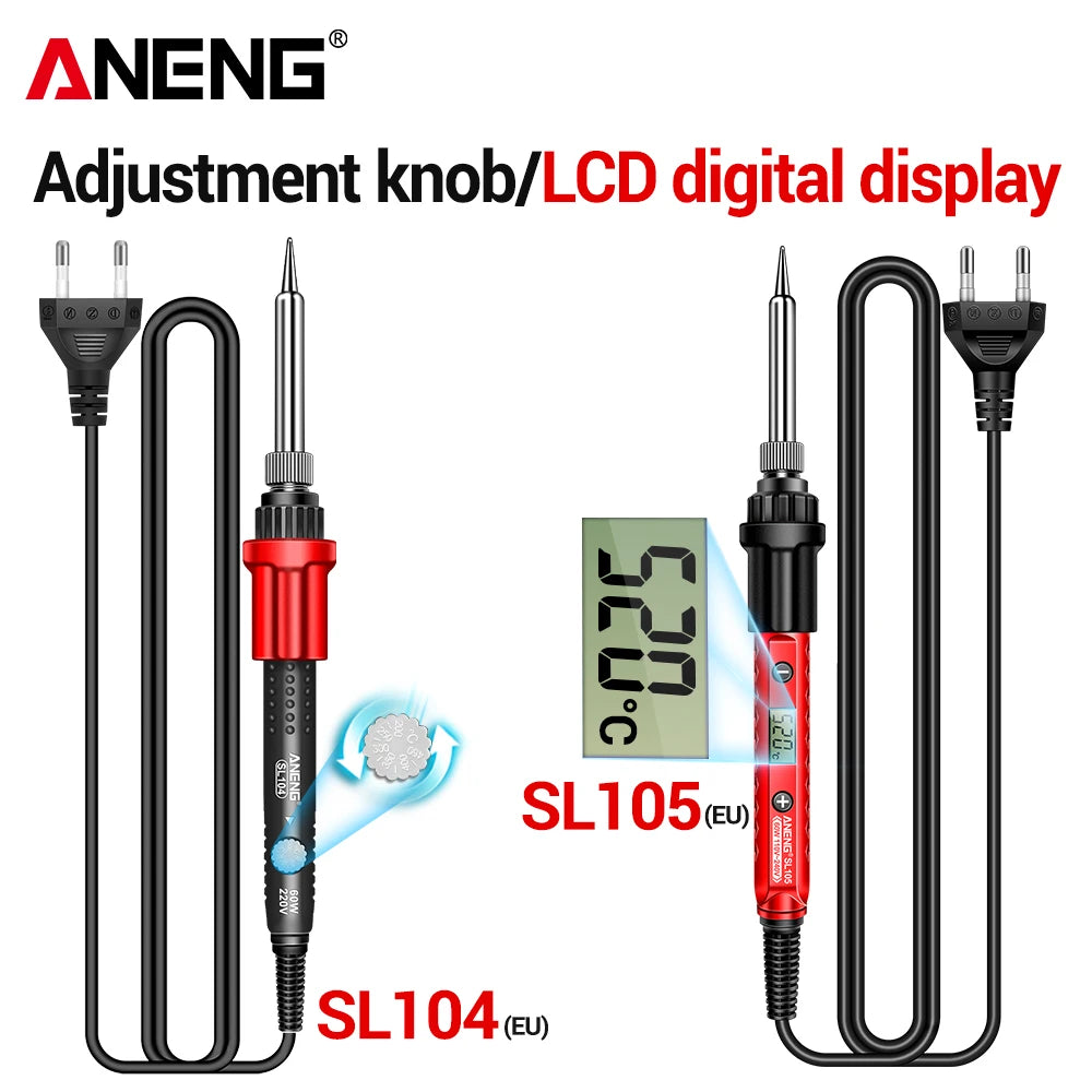 NEW Arrivals Electric Soldering Iron SL105 Digital Display Adjustable Temperature SL104 Adjustment Knob Portable Kit Weld Solder Repair