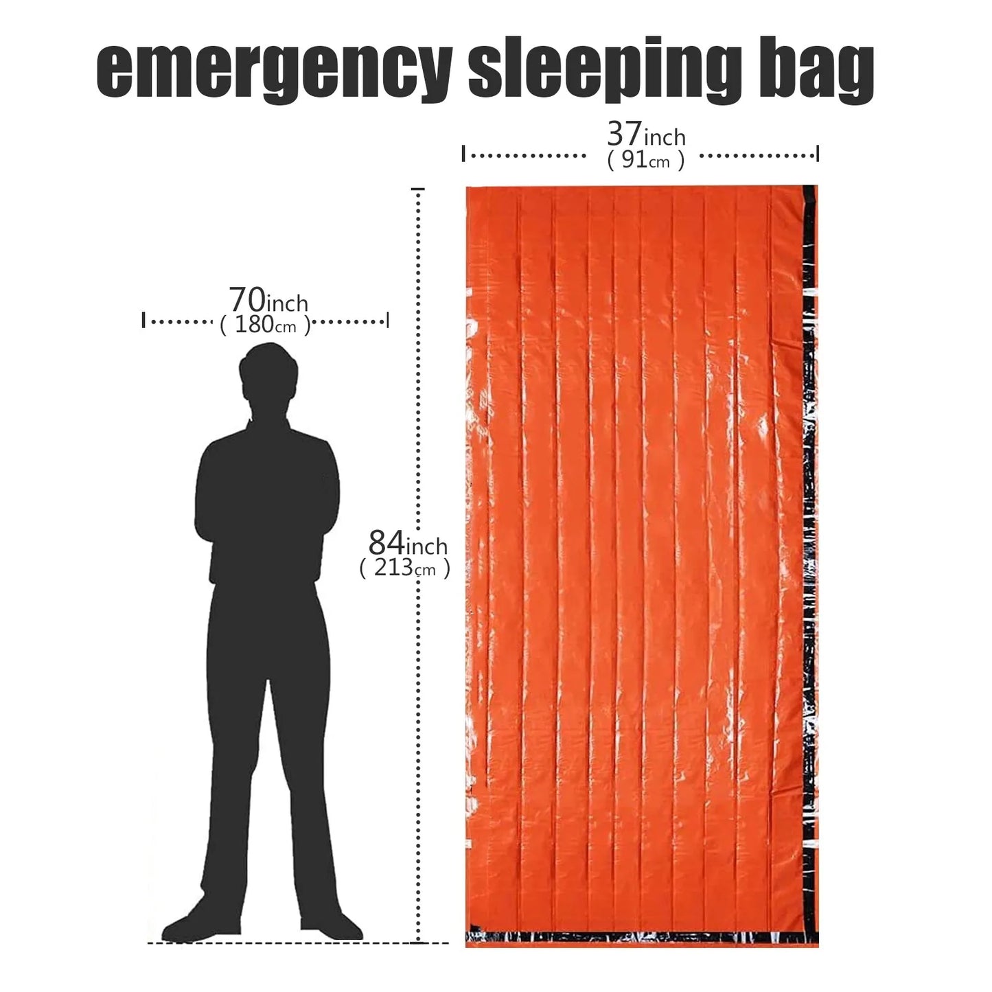 NEW Arrivals Portable Waterproof Emergency Survival Sleeping Bag Outdoor EDC Camping Gear Thermal Sack First Aid Rescue Kit Mylar Blanket Outdoor Travel Camping Supplies