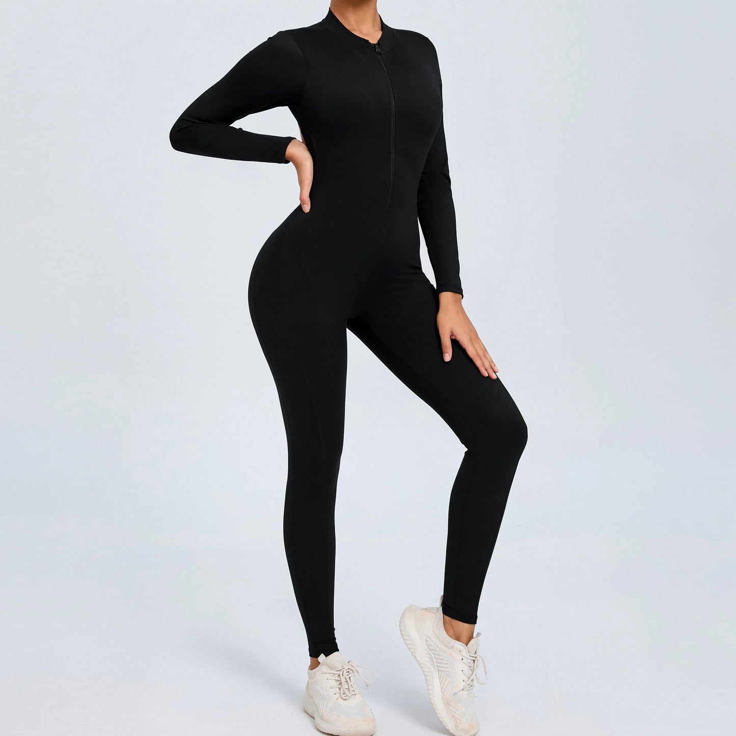 NEW Arrivals 10 Colors Women Sportwear Yoga Jumpsuit Zip Long Sleeve Back Open Outfit Fitness Tracksuit Tight One-piece Gym Overalls Sports Bodysuit