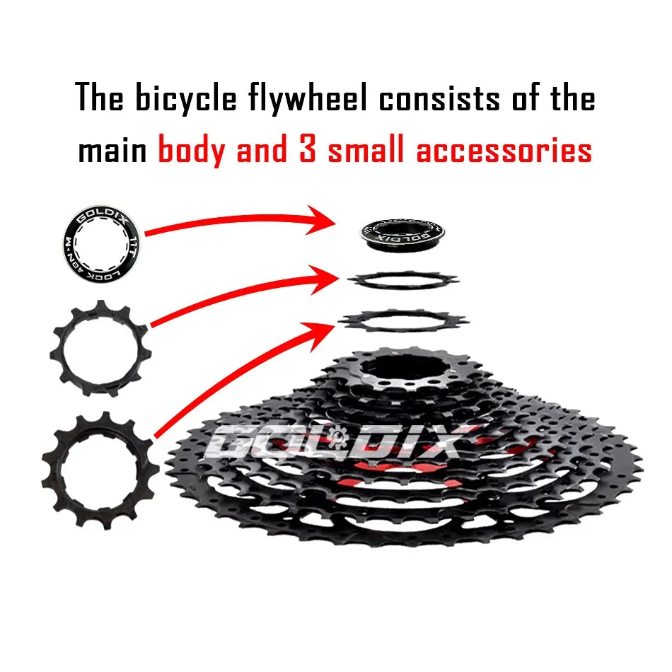 NEW Black MTB Cassette 8/9/10/11/12 Speed 40/42/46/50/50T K7 8/9/10/11/12v Bicycle Freewheel Bicycle Sprocket for Shimano HG Bicycle Accessories Sports Supplies