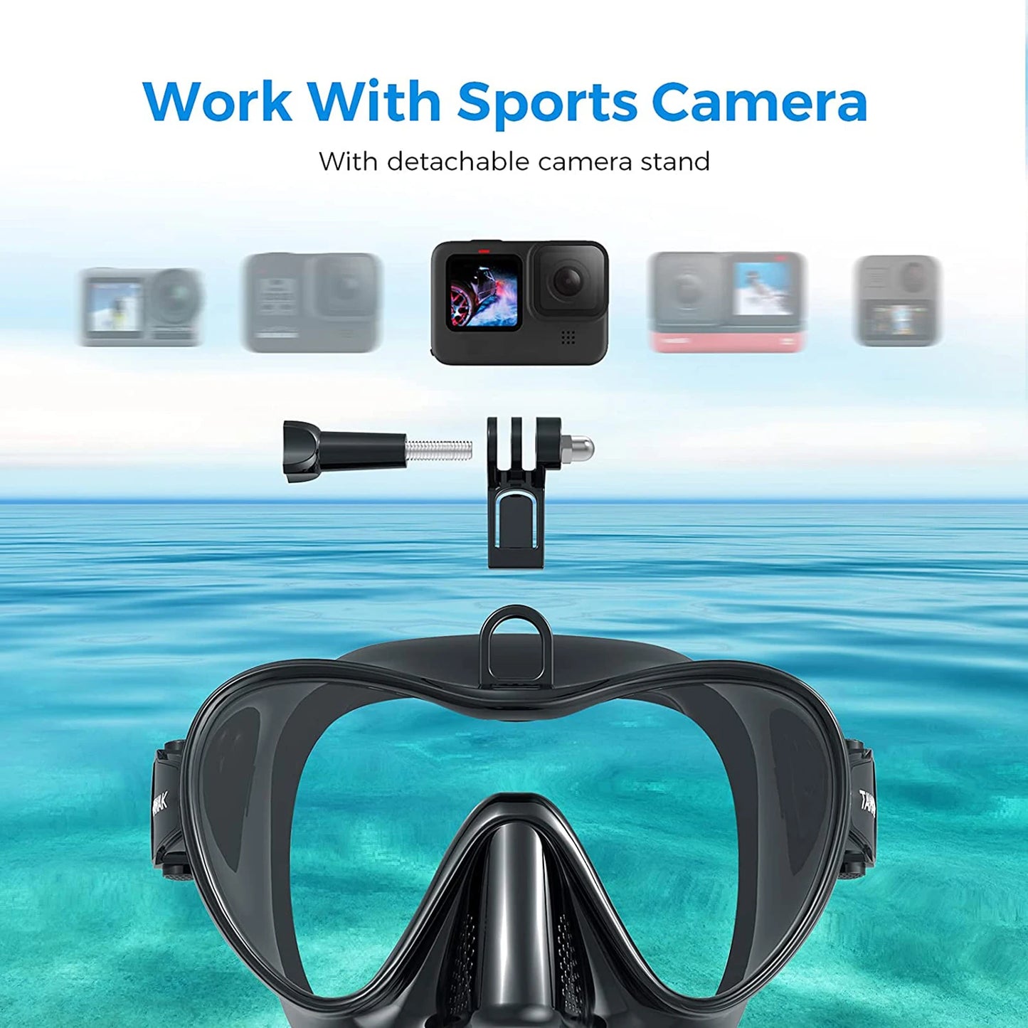Scuba Mask Snorkel Tube Set Diving Mask Anti-Fog Swimming Snorkeling Goggles with Mount For GoPro Underwater Sports Camera