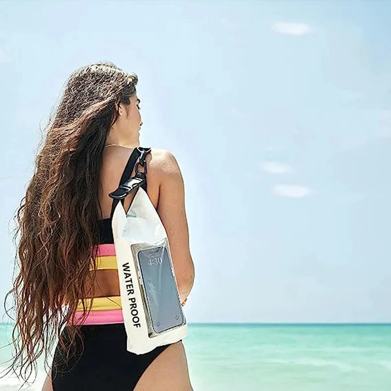 NEW Arrivals 2L 5L Dry Bag Swimming Pack Touch Screen Outdoor Waterproof Kayak Storage Bag Outdoor Beach Camping Kayak Trekking Drifting Rafting Surfing Boating Backpack Sports Accessories