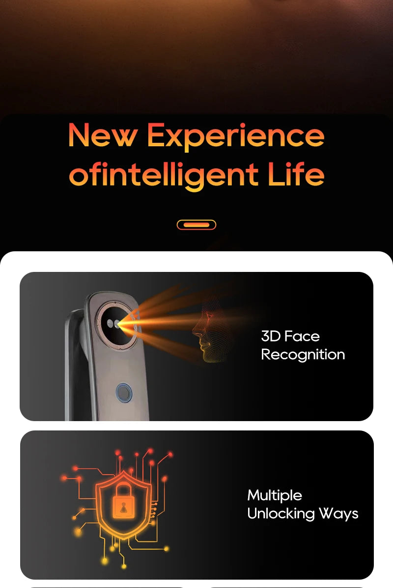 Low-Price Sales are Limited NEW Arrivals 3D Face Recognition Bluetooth Wi-Fi APP Control Intelligence Door Lock Biometric Fingerprint Smart Keyless Access Password IC Card Smart Life Home Security Supplies