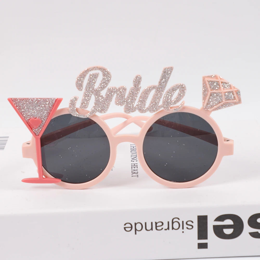 NEW Arrivals 1Pcs Bride To Be Groom Glasses Bling Diamond Bride Sunglasses Eye Decoration Bachelorette Hen Party Wedding Supplies Photo Props