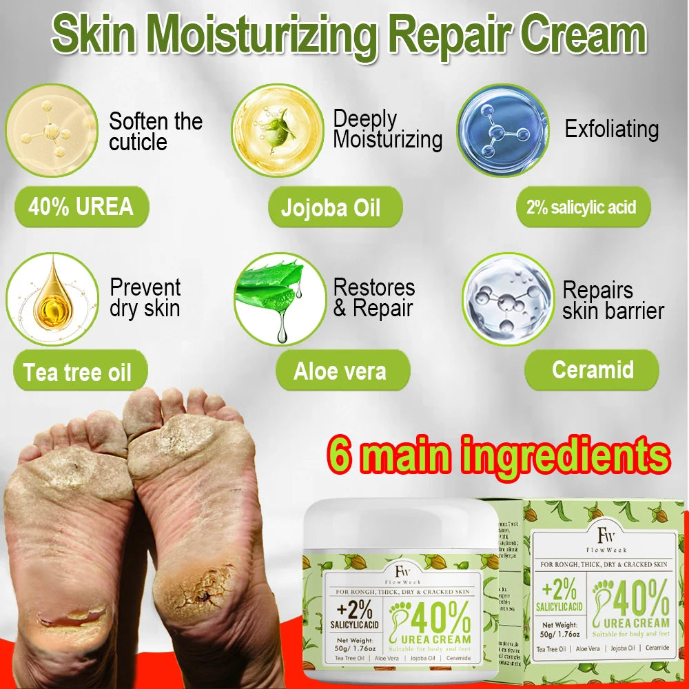 FlowWeek Herbal Anti Crack Foot Cream Anti-Drying Anti-Freeze Crack Feet Mask Heel Cracked Repair Removal Hand Feet Dead Skin