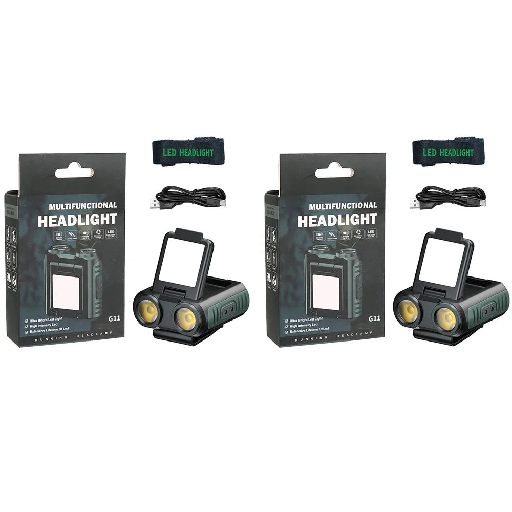 NEW Arrivals 1/3/5PCS Set High Power Rechargeable Led Flashlight Helmet Lamp Long Lasting Rechargeable Lamps For Fishing Supplies Tourism Cap Lights Camping Outdoor Hiking Flashlight