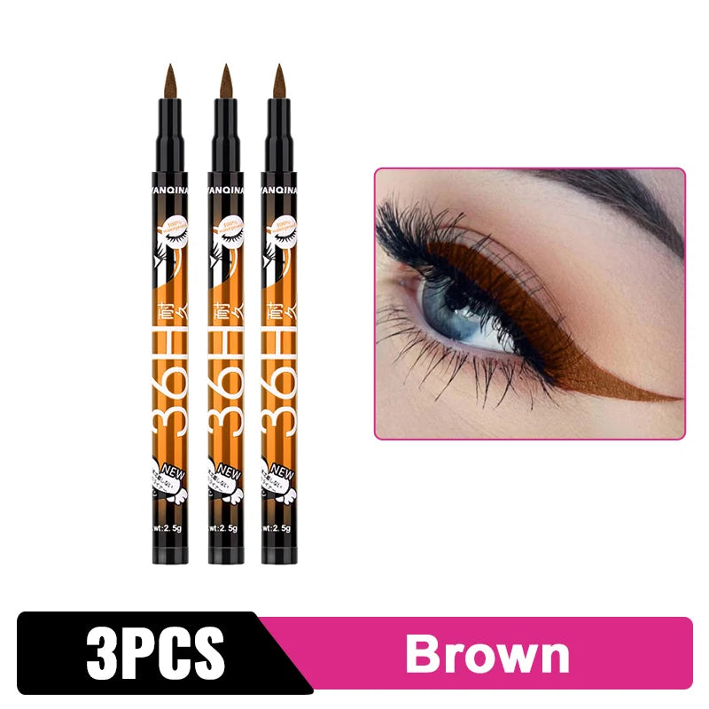 Liquid Eyeliner Quick-Dry Waterproof Eyeliner Pencil 36H Long-Lasting Black Liquid Eye Liner Pen Makeup Cosmetics Tool Beauty