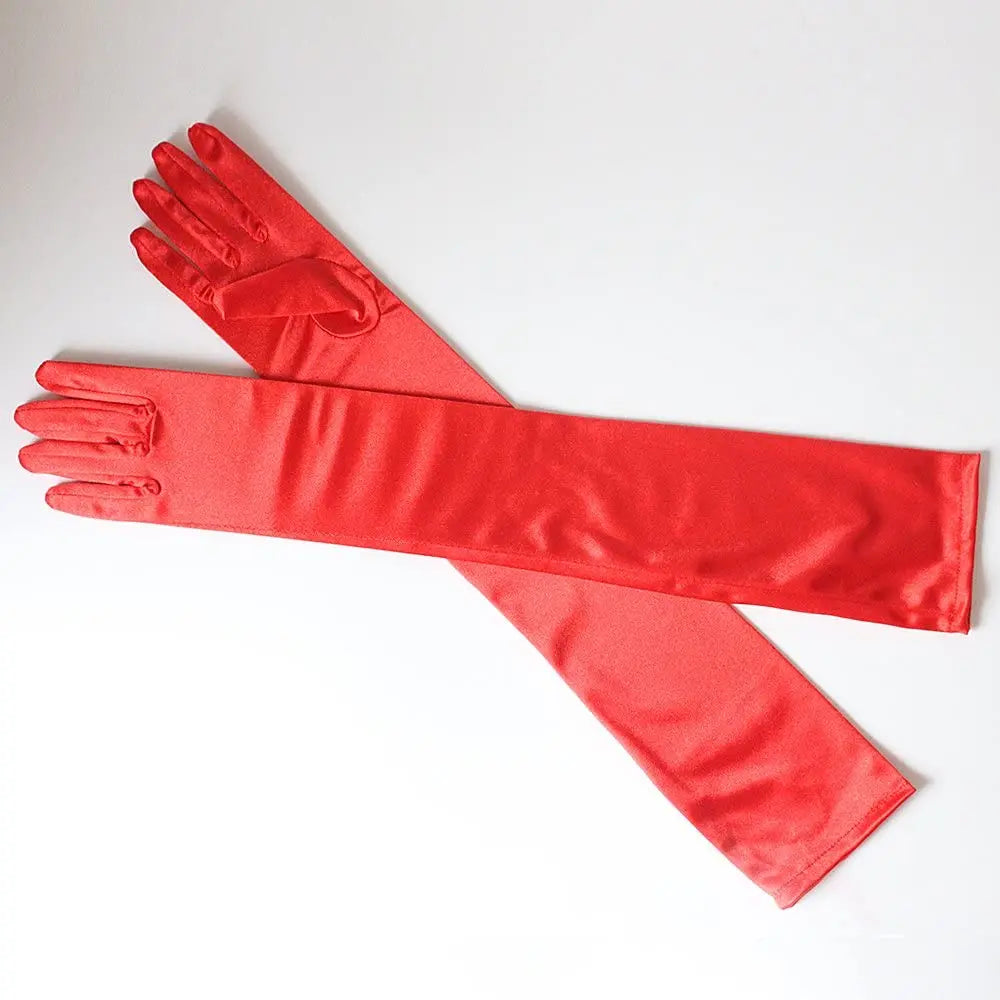 NEW Luxury Opera Satin Gloves Elegant Purple Red Black White Bridal Party Gloves for Wedding Prom One Size Fashion Stretch Women purple Gloves Girls Ladies Luxury Fashion Apparel Accessories Clothing Supplies