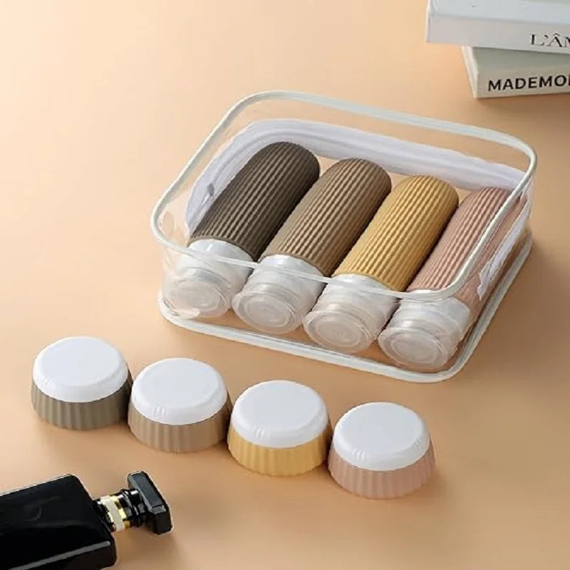NEW Arrivals 8PCS Set 7 Colors Liquid Bottles, TSA Approval, BPA Not Included, 3 OZ Leak-Proof and Squeezable Silicone Bottles, Refillable Travel Airport Ship Accessories, Suitable for Shampoo and Shower Gel Essentials