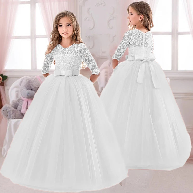 Luxury Summer Wedding Birthday Evening Party Girls Dress Long Bridesmaid Kids Dresses For Girls Children Princess Dress Party Wedding Dress 3/14 Years Old Children Luxury Fashion Apparel Supplies