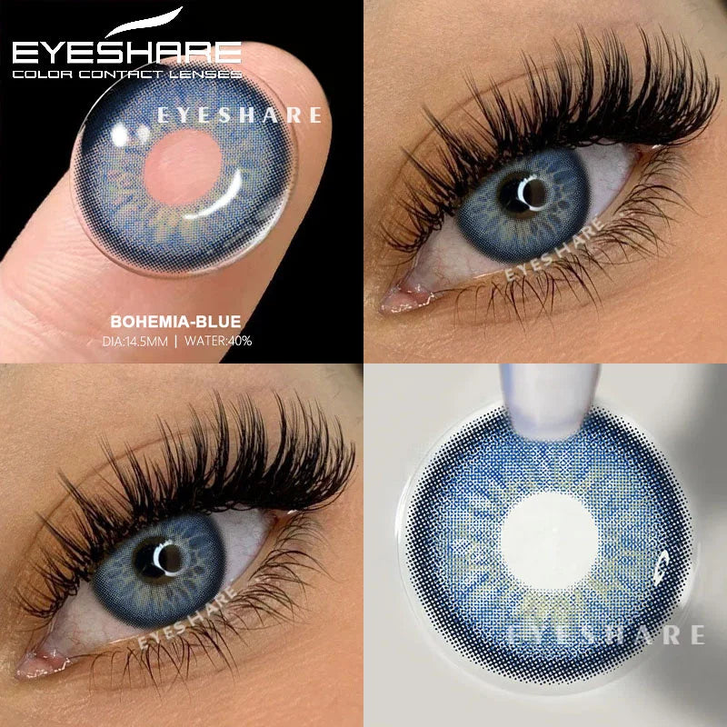 15 Colors/Styles 1 Pair New Natural Color Contact Lenses Brown Lenses Beauty Fashion Gray Pupils Lens Blue Lenses with High Quality Lens Eyewear Accessories Beauty Salon Supplies