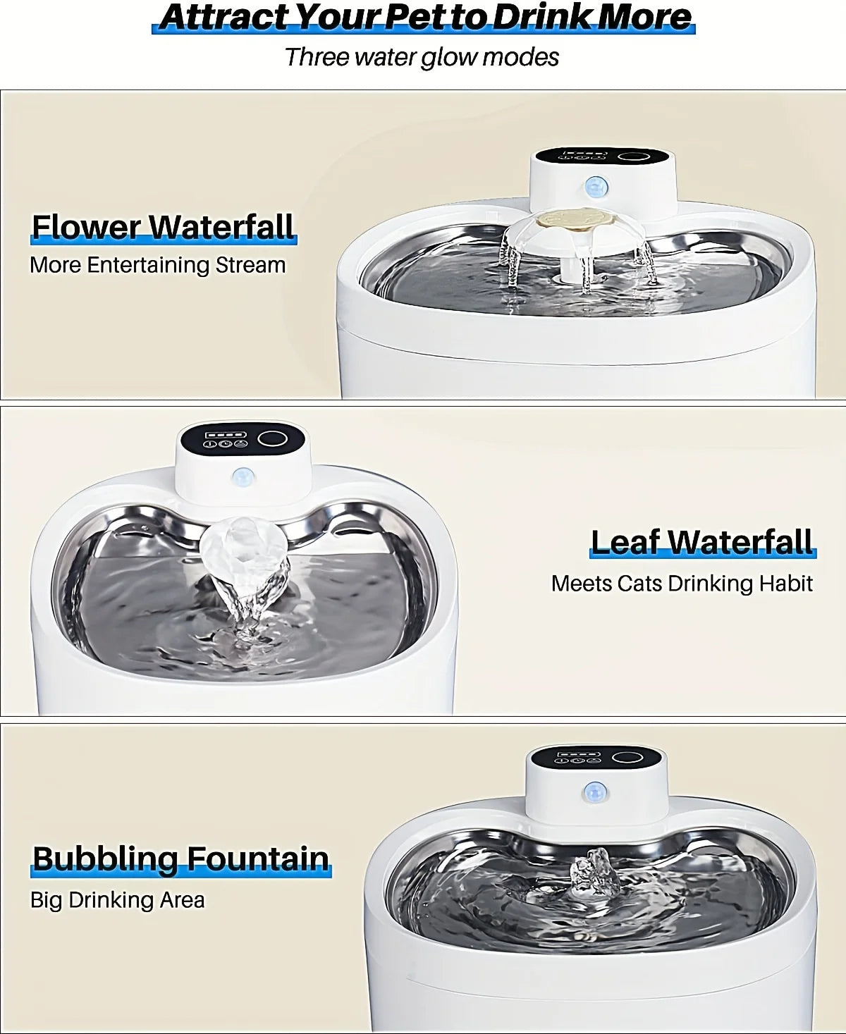 NEW Arrivals Pet Automatic Water Dispenser, Non Plug in Cat Water Dispenser, Stainless Steel Wireless Constant Temperature Water Dispenser Pets Supplies