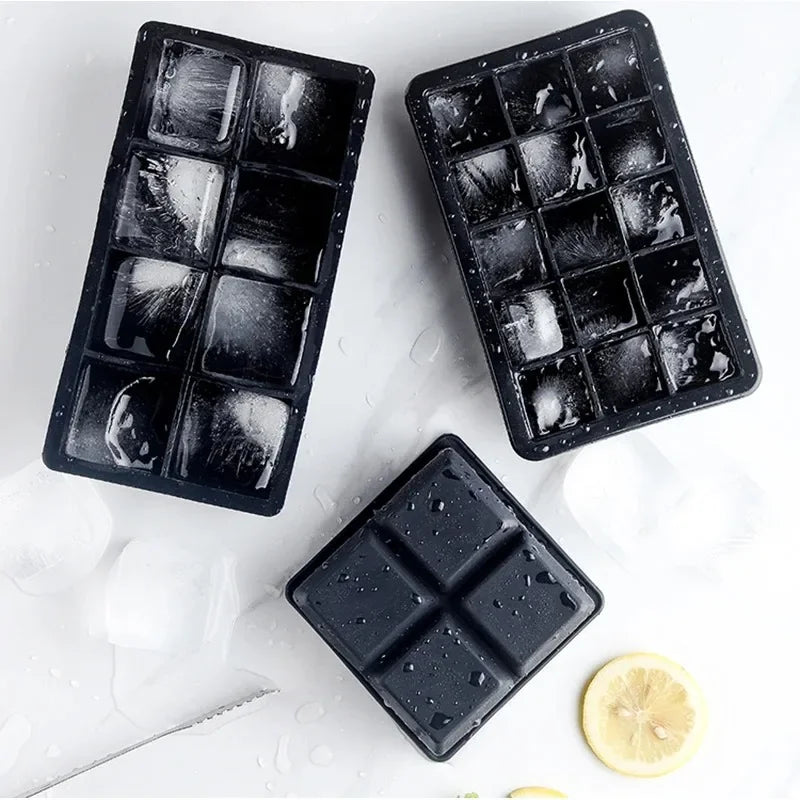 NEW Arrivals 4PCS Set 160 Grid Big Ice Tray Mold Giant Jumbo Large Food Grade Silicone Ice Cube Square Tray Mold DIY Ice Maker Ice Cube Tray for Cocktails