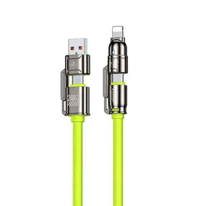 NEW Arrivals 4-in-1 Set Cable 240W Super Fast Charging Data Transfer for iPhone 16 15 14 13 12 Pro iPad Notebook Tablet Mobile Cell Phone Samsung Laptop Mobile Phones Accessories