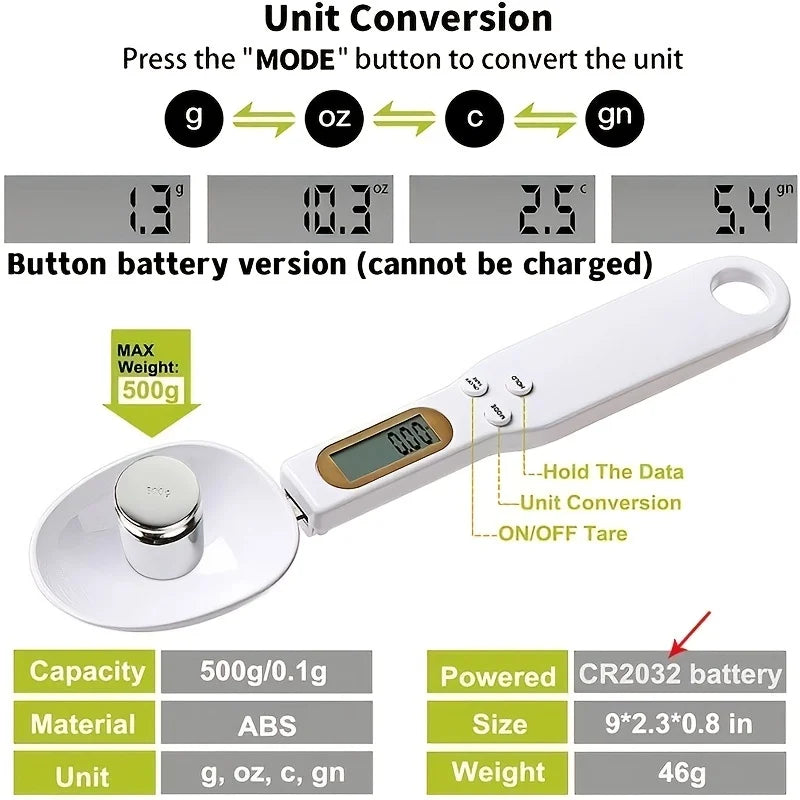 NEW Pets Spoon Scale, Measuring Spoon Scale, Food Scale, Mini Electronic Scale, ingredient Scale, Cat Dog Food Measuring Scale