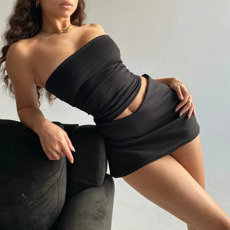 NEW 2PCS Set 4 Colors Women Skirt Fashion High Waisted Short Pencil Skirts All Match Female Summer Sexy Girl Tight Hip Wrap Mini Skirts & Top Outfit Y2K Girls Sexy Fashion Clothing Supplies
