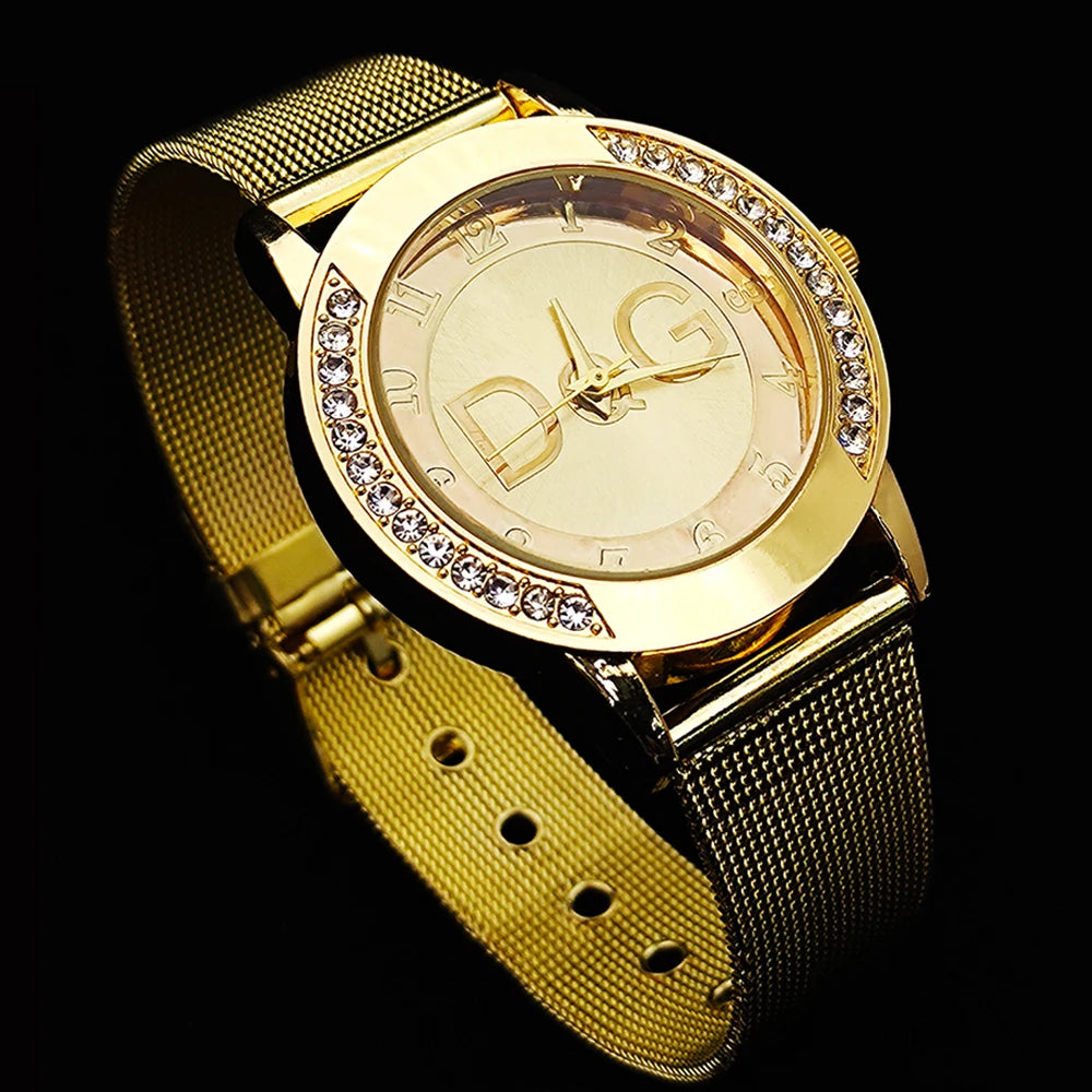 Hot Sale European Fashion Watch Women Luxury Brand DQG Quartz Watch Reloj Mujer Casual Stainless Steel Ladies Clock
