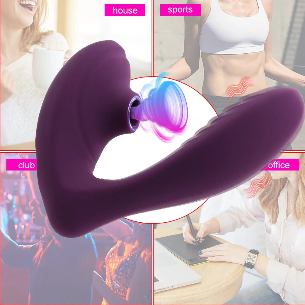 Vagina G Spot Sucker Vibrator Oral Sex Suction Clitoris Nipple Stimulation Wearable Female Masturbation Erotic Sex Toy for Women
