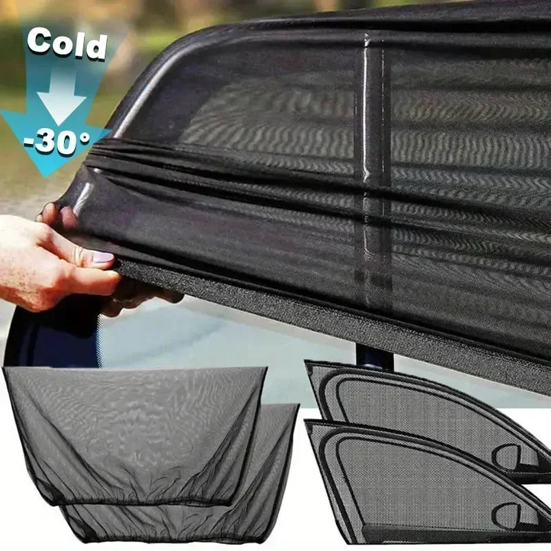 NEW Arrivals 4PCS Set Car Mosquito Screen, Window Mesh, Car Window Mosquito Net, Mosquito Proof Car insect Proof Glass Sunshade Curtains Accessories
