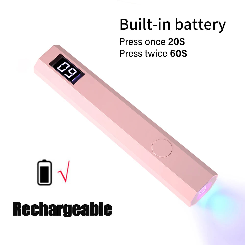 NEW Arrivals Mini Nail Lamp with LED Display Portable Mini UV Light for Gel Nails with 2 Timers Fast Charging Small UV Light Manicure Nails Care Accessories Cosmetics Supplies