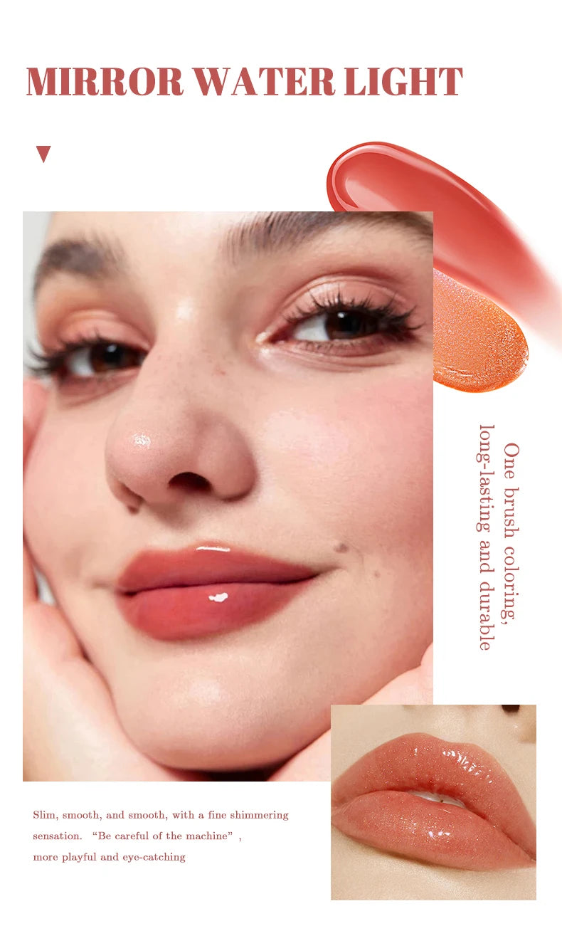 NEW Arrivals 6PCS Set Korean Small Bottle Hydrating Jelly Lip Oil Long-Lasting Moisturizing Smooth Shimmering Lip Hydrating Liquid Korean Skin Care Products
