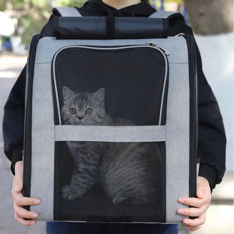 NEW Arrivals Pet Cat Puppy Backpack Large Space Breathable Portable Outdoor Hiking Travel Bag Backpack Cat Small Dog Transport Cat Backpack Pet Supplies