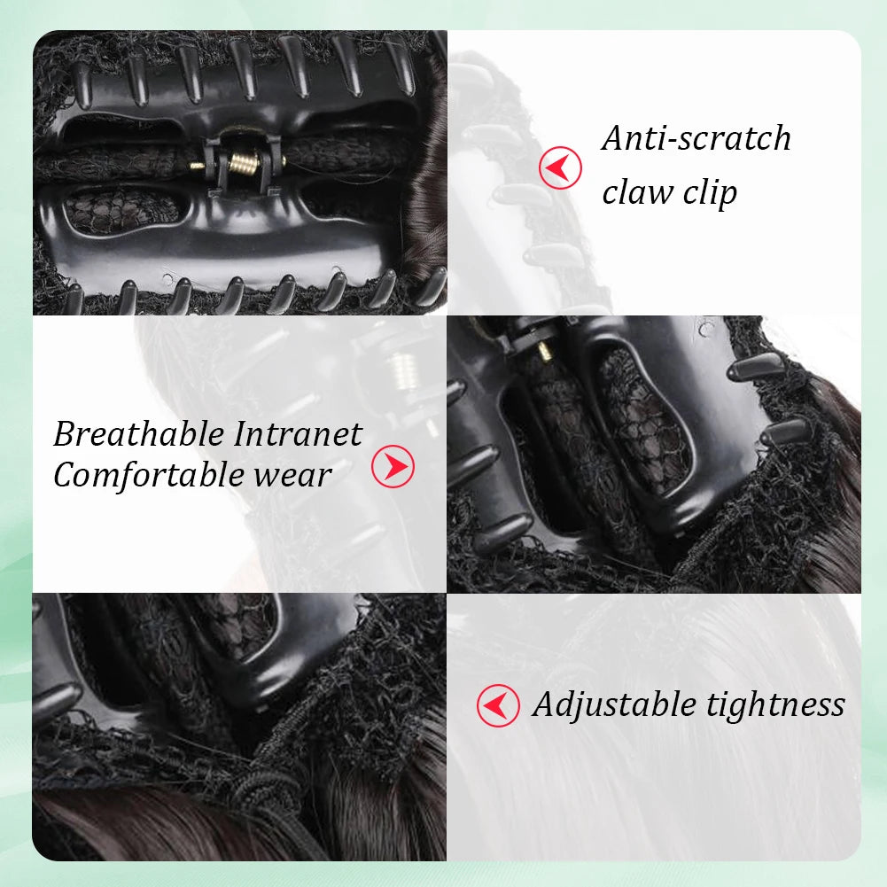 Ponytail Extension Claw Curly Wavy Clip in Hairpiece Ponytail Hair Extensions Long Pony Tail Synthetic for Women