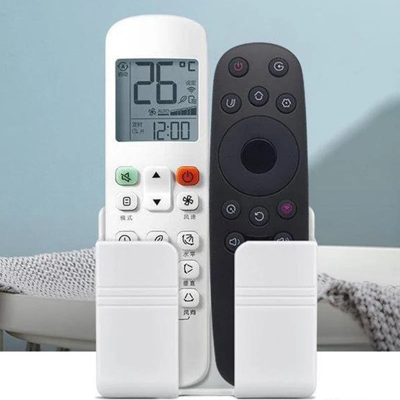 NEW 4PCS Set White/Brown Color Multifunction Punch Free Wall Mounted Storage Box Organizer TV Remote Control Mounted Mobile Phone Plug Charging Holder Bathroom Home