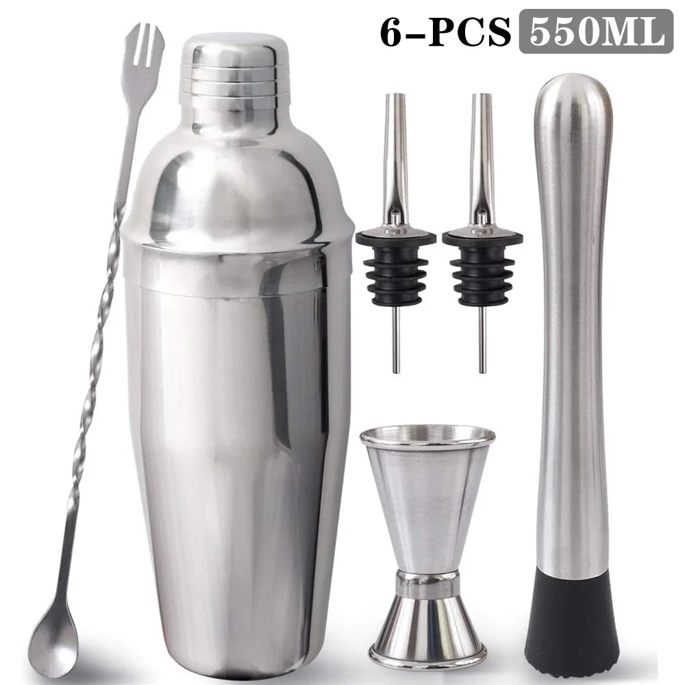 NEW Arrivals 25PCS Set Boston Cocktail Shaker Stainless Steel Mixer Bartender Tool for Bar Wine Martini Drink Whiskey Cocktail Mixer Shaker Set