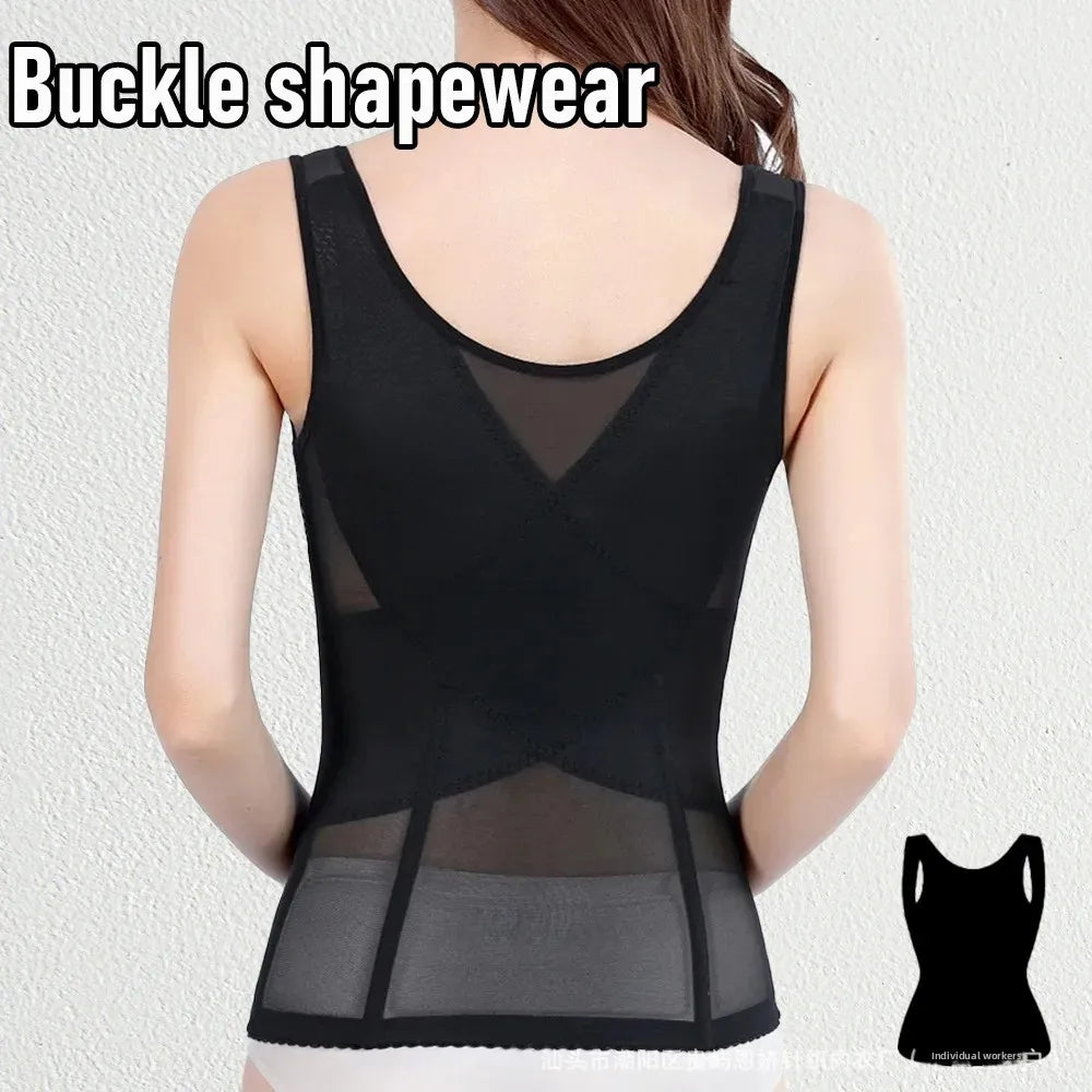 NEW Arrivals S-6XL Plus Size Women's Shapewear Vest Buckle Waist Cincher Slimming Abdomen Control Corset Style Underwear Full Coverage Body Shaper