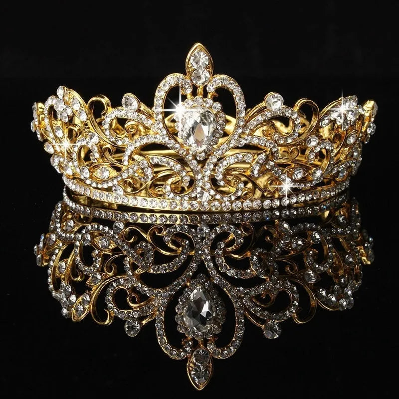 Low-Price Sales are Limited Luxury Wedding Crown Gold Silver Color Rhinestone Crystal Diadem Queen Crown Princess Tiaras Bridal Hair Jewelry Party Hair Accessories Girls Ladies Luxury Jewelry Fashion Accessories Supplies