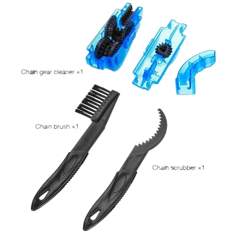NEW Arrivals 4PCS Set Portable Bicycle Chain Cleaner Bike Brushes Scrubber Wash Tool Mountain Cycling Cleaning Kit Outdoor Accessory