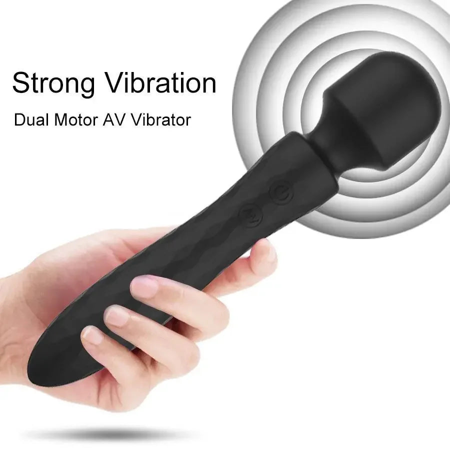 Powerful Dual Motor Vibrator for Woman AV Magic Wand G Spot Massage Clitoris Stimulation, 10 Vibration Modes Adult Sex Toys