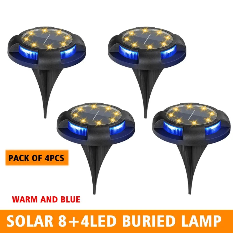 NEW Arrivals 12 LED Solar Power Disk Light Outdoor Garden Solar Driveway Pathway Underground Light Deck Light Spotlight Buried Solar Led Lamp Garden Decor