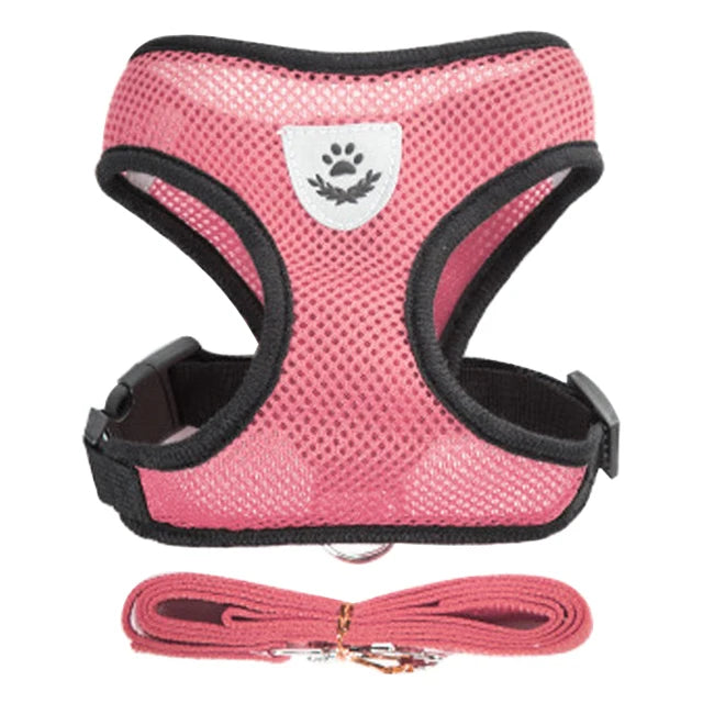 NEW Cat Harness Adjustable Vest Walking Traction Rope Set for Dog Collar Breathable Mesh Harness for Small Medium Cat Dog Pet Lead Reflective Strips Pets Supplies
