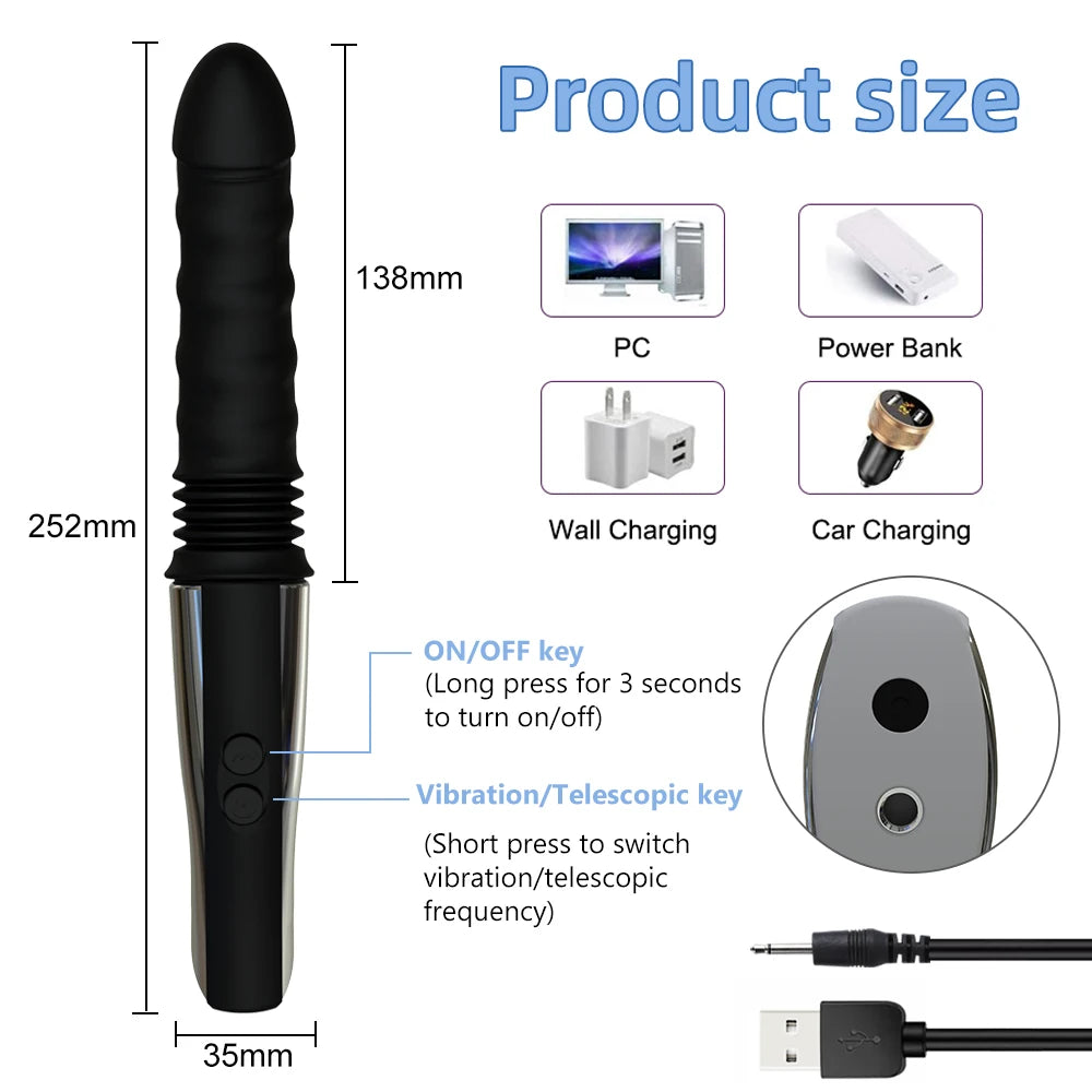 Sex Machine Telescopic Dildo Vibrator For Women Automatic Up Down Thrusting Retractable G spot Stimulator Female Masturbation