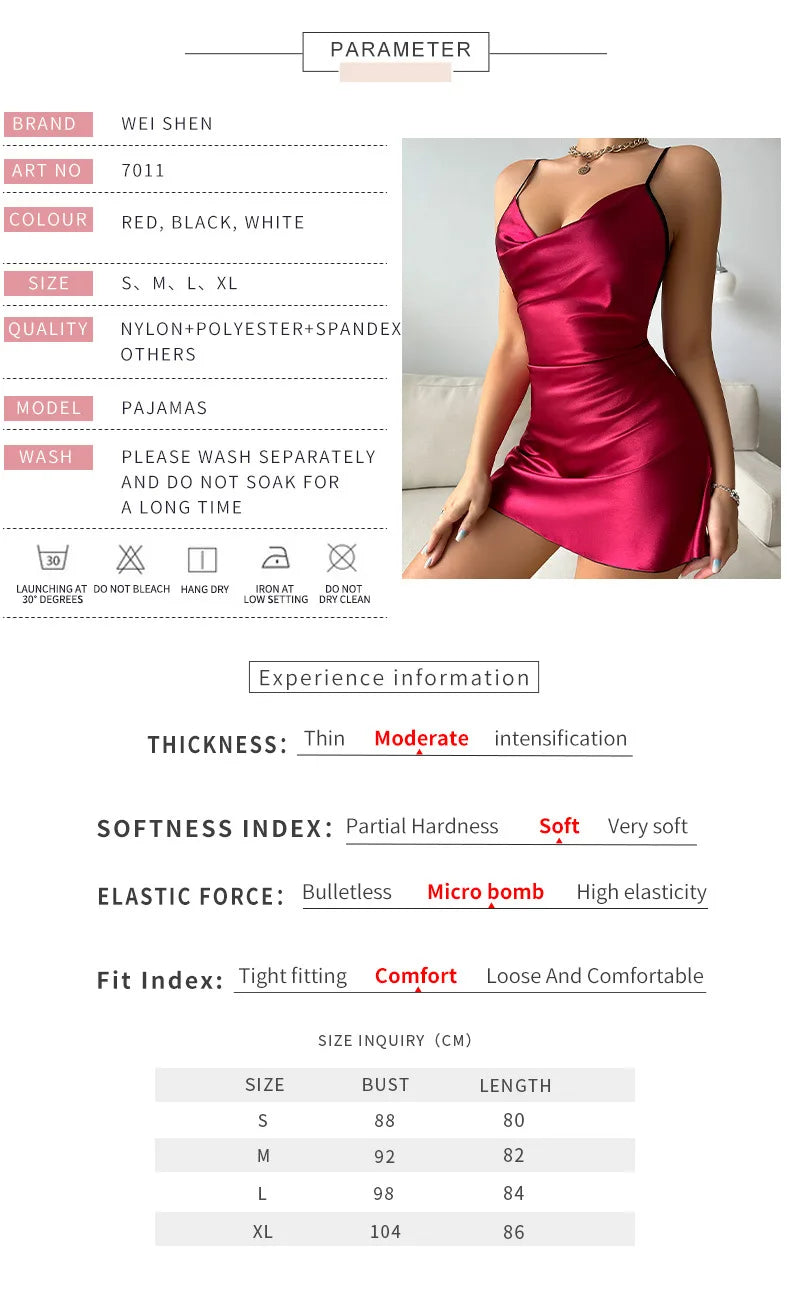 NEW Arrivals S-XL 7 Colors Summer Sexy Ice Silk Pajamas for Women Suspenders Backless Butterfly Nightdress Home Wear Summer Comfortable Suspender Pajamas