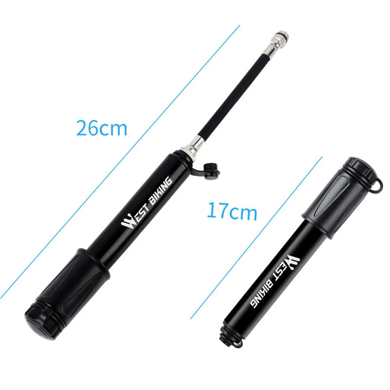 NEW Arrivals 100Psi Mini Bike Pump Aluminum Alloy Bicycle Hand Air Pump Tire Inflator Schrader Valve MTB Road Cycling Pump Bicycle Parts Accessories Sports Supplies