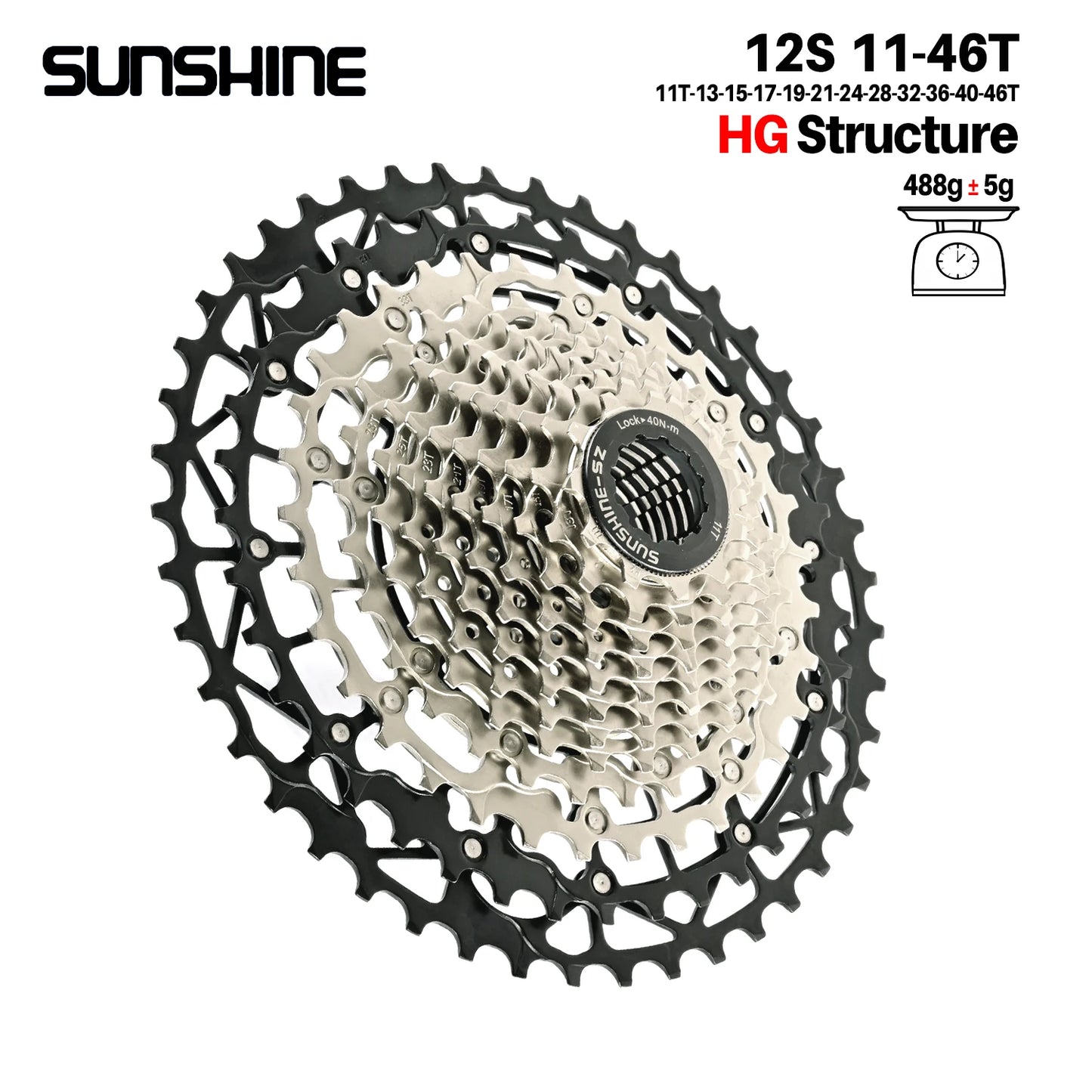 Ultralight Bicycle Cassette Freewheel Carbon Steel Material 9/10/11/12/13 Speed HG Structure Sprocket for Mountain Bike Bicycle Accessories Sports Supplies
