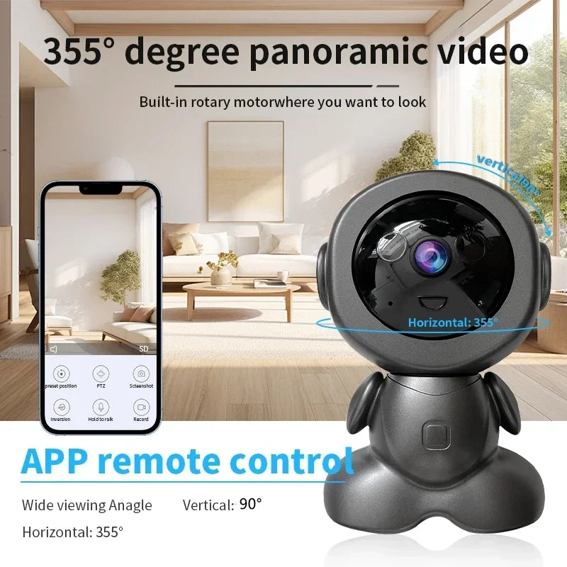 NEW Arrivals Robotic Camera 10 Features Voice Alarm 8MP 4K IP Camera Wi-Fi Surveillance Robot Camera HD Cloud Smart Home Two Way Audio CCTV Network Wireless Baby Monitor Camera