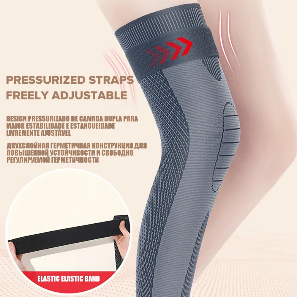 1 Pair Lengthen Fitness Knee Support Braces Bandage Elastic Nylon Sport Compression Knee Pads for Basketball Volleyball Running Knees Warm Braces Sports Accessories Supplies