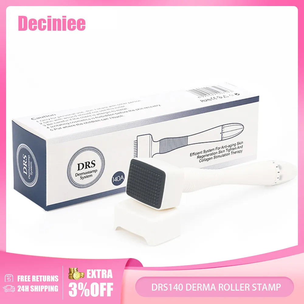 DRS140 Derma Roller Stamp Adjustable Needle Length Microneedle Anti-Aging Wrinkle Hair Loss Therapy Beauty Derma Rolling System