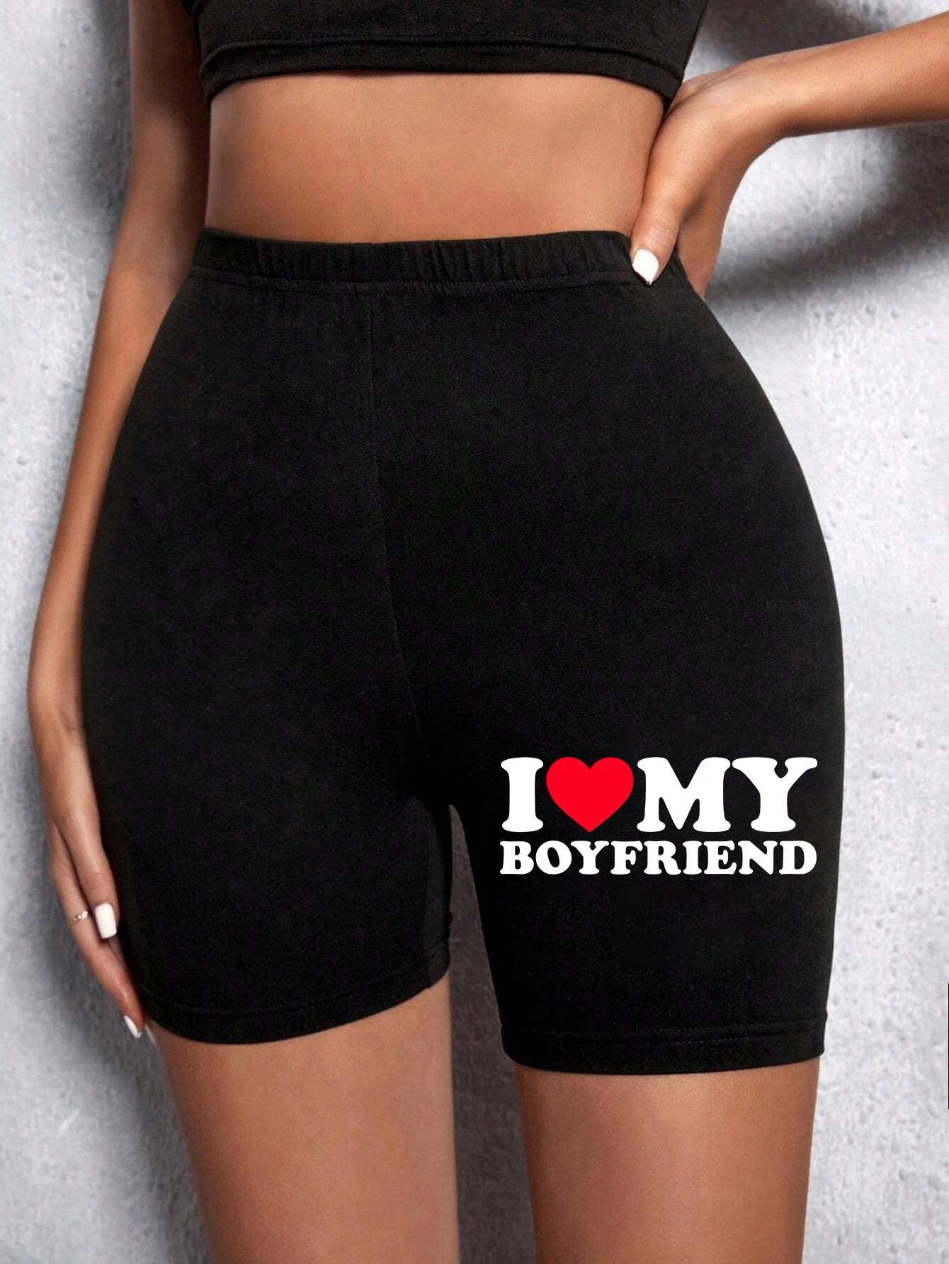 NEW Arrivals Trend Women's Sports Shorts *I Love My Hot Boyfriend*Tight Shorts High Elastic Comfortable Soft Thin Female Clothes Outdoor Running Hiking Cycling Summer Beach Streetwear