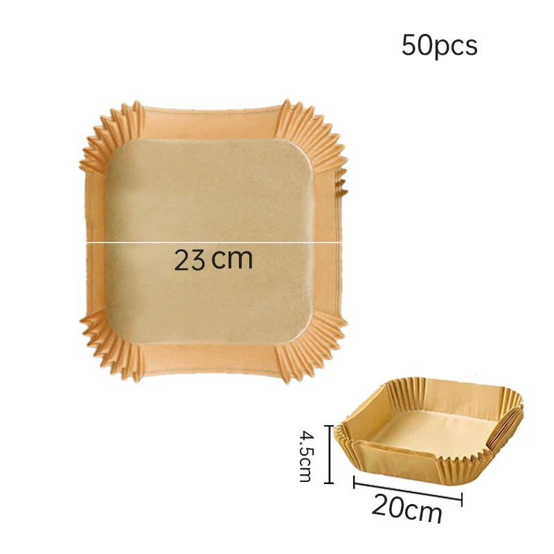 100/200Pcs Air Fryer Disposable Paper Non-Stick Air Fryer Baking Papers Round Air-Fryer Paper Liners Paper Kitchen Accessories