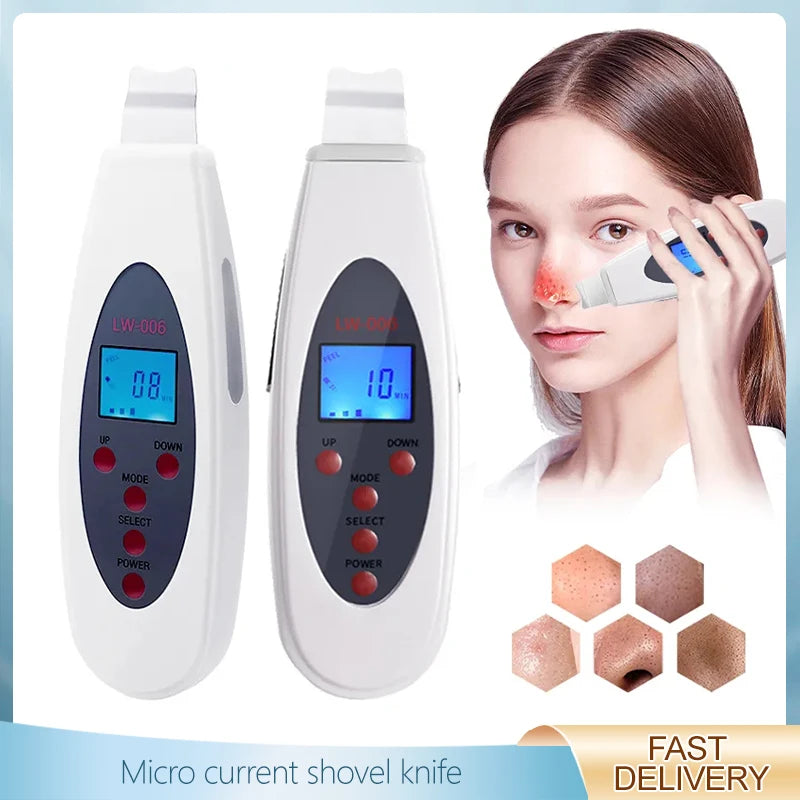 NEW Arrivals Ultrasonic Skin Scrubber Deep Face Cleaning Machine Wrinkles Remove Eye Bags Facial Massager Ultrasound Peeling Clean Tone Lifting Device Ladies Beauty Salon SPA Accessories Skin Care Products