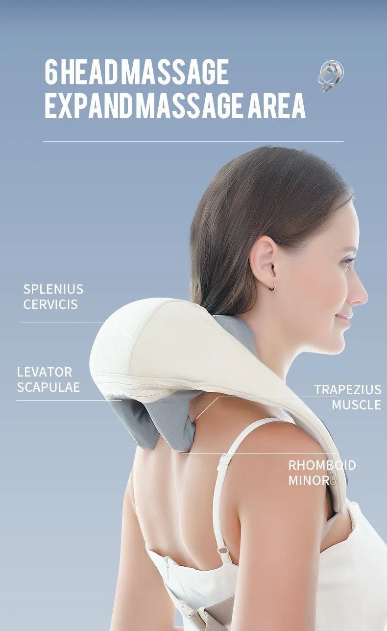 NEW Arrivals 20-26W Neck And Shoulder Massager Wireless Shoulder And Back Kneading Massage Shawl Trapezius Neck Cervical Massager Home Office Massage Relaxation Accessories Health Care Supplies