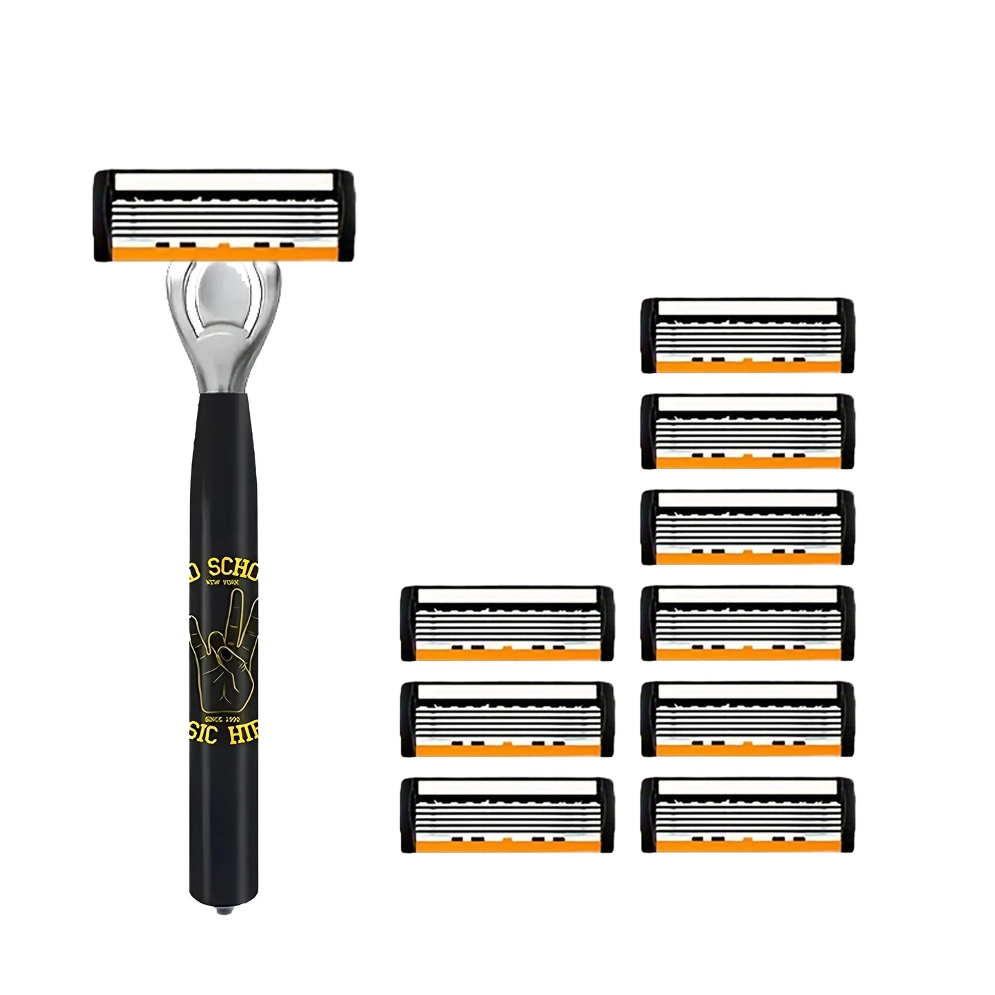 Brand New 21 Blades 7 Layer Set Men And Women Manual Safety Razor Blade 7-Layer Stainless Steel Hair Removal Shaving Blades Replaceable Shaver Head