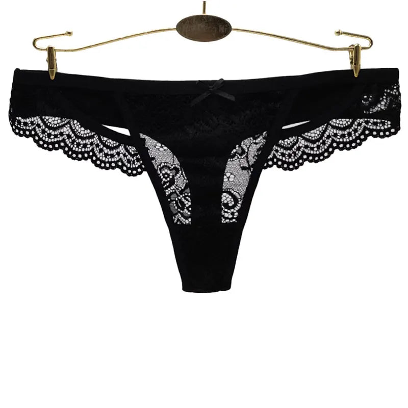 CHRLEISURE 6PCS/Set Sexy Lace Low-rise Cotton Thong For Women Comfortable Invisible Breathable Seamless T-pants Underwear