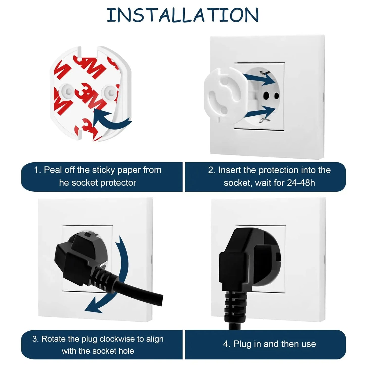 NEW Arrivals 5PCS 2-3 Holes Cover Kids Sockets Cover Plugs Baby Safety Electric Socket Outlet Plug Protection Children Security Safe Lock Babies Safety Home Electrical Security Supplies