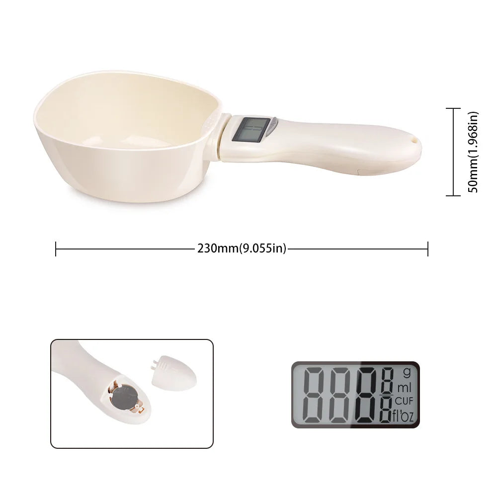 NEW Arrivals Pet Food Scale LCD Electronic Precision Weighing Tool Dog Cat Feeding Food Measuring Spoon Digital Display Kitchen Scale Pets Home Supplies